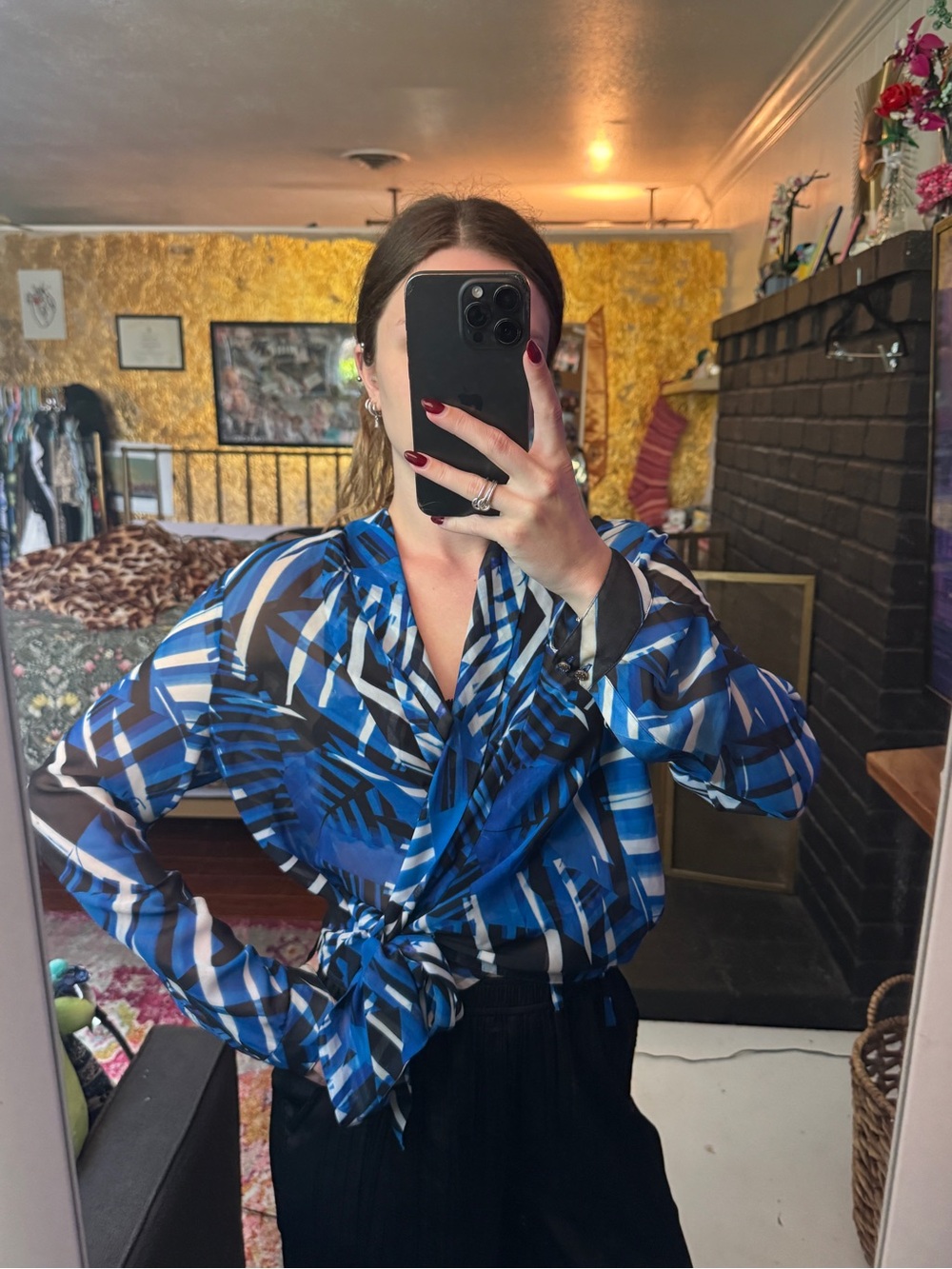 Vintage Bebe Sheep Tie Blouse